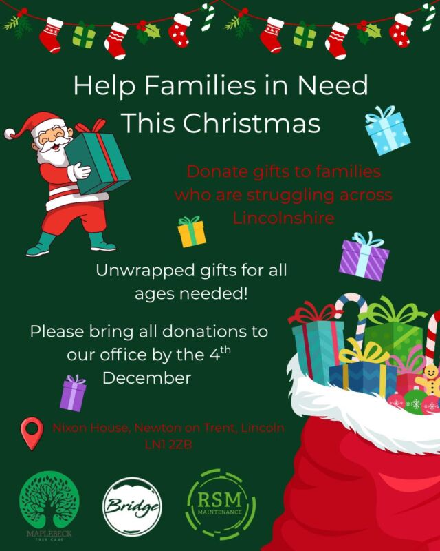 🎄It’s the season of giving🎄 We are partnering up with the Christmas Sack Project to help families across Lincolnshire this Christmas. #christmas #lincolnshire #christmaspresents #gifts No